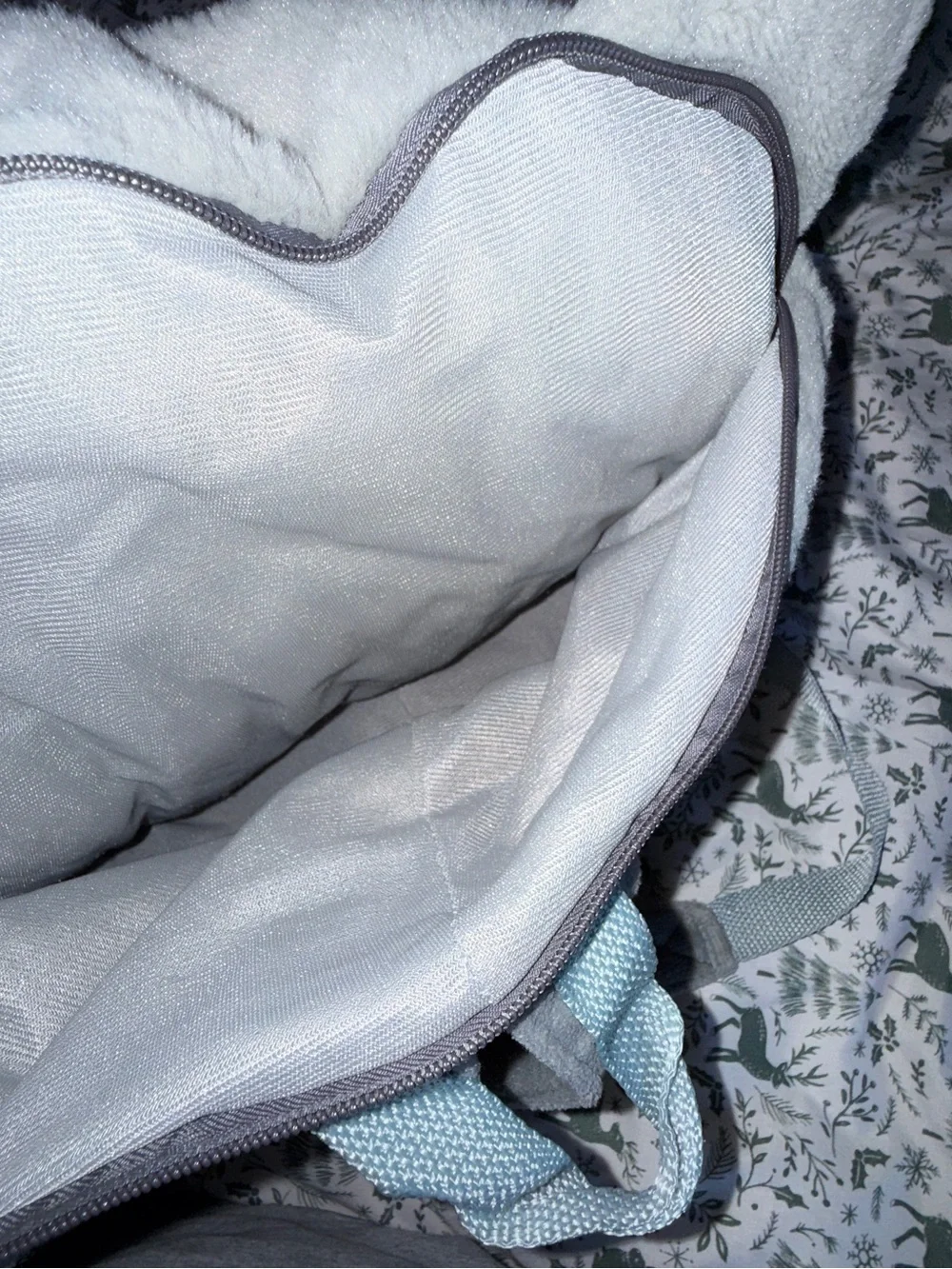 Gray and White Raccoon Plush Backpack